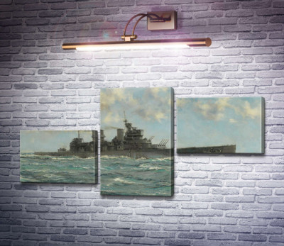 Британский линкор HMS Howe в море