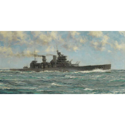 Британский линкор HMS Howe в море