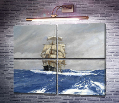 Катясь вдоль - американский пакетбот Gleaner в море