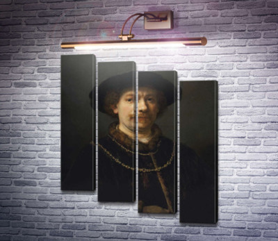 Автопортрет в шляпе и двумя золотыми цепочками