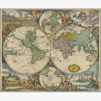 Новая карта всего мира И. Данкертса с Привилом