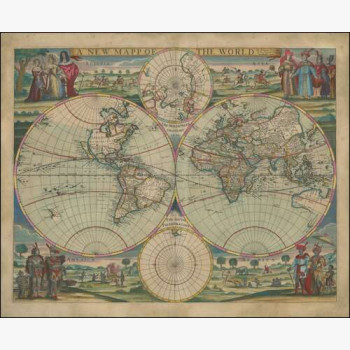 Новая карта мира Роберта Грина, 1676 г
