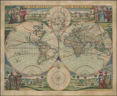 Новая карта мира Роберта Грина, 1676 г