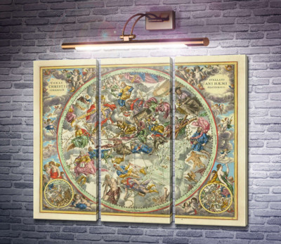 Заднее полушарие христианского звездного неба, Андреас Целлариус, 1660 г