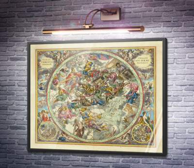 Заднее полушарие христианского звездного неба, Андреас Целлариус, 1660 г