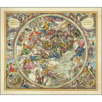 Задня півкуля християнського зоряного неба, Андреас Целаріус, 1660