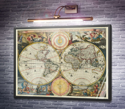 Карта мира, Дэниел Ступендал, 1682 г