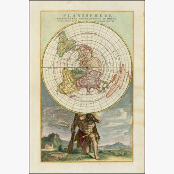 Декоративная карта мира в проекции Кассини, 1790 г.