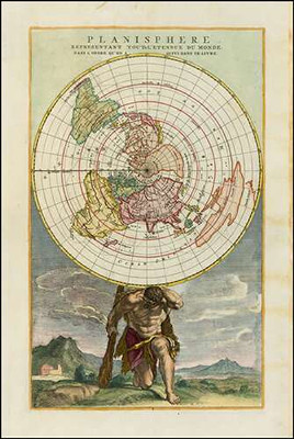 Декоративна карта світу у проекції Кассіні, 1790 р.
