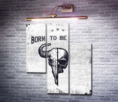 Єднання черепів людини та бика під фразою "born to be wild"