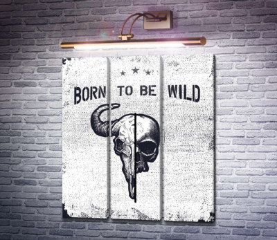 Єднання черепів людини та бика під фразою "born to be wild"