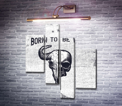 Соединение черепов человека и быка под фразой "born to be wild"