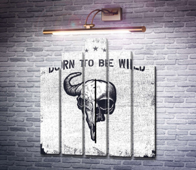 Соединение черепов человека и быка под фразой "born to be wild"
