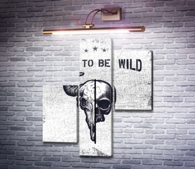 Соединение черепов человека и быка под фразой "born to be wild"