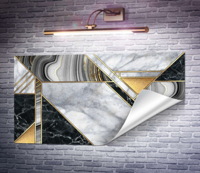 Мармурова абстракція з золотими вставками