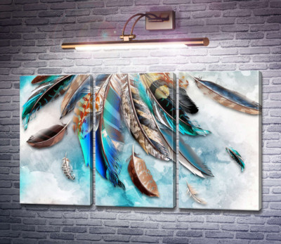 Яркие разноцветные перья