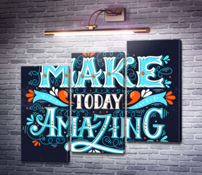 Небесная бирюза букв фразы "make today amazing"
