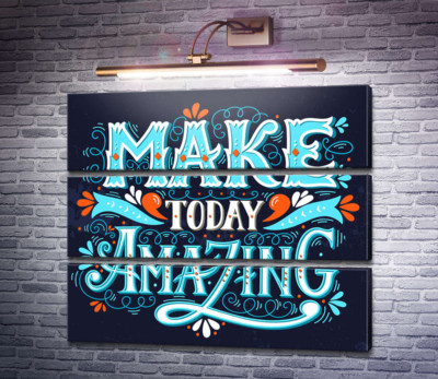 Небесна бірюза літер фрази "make today amazing"