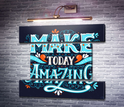 Небесна бірюза літер фрази "make today amazing"