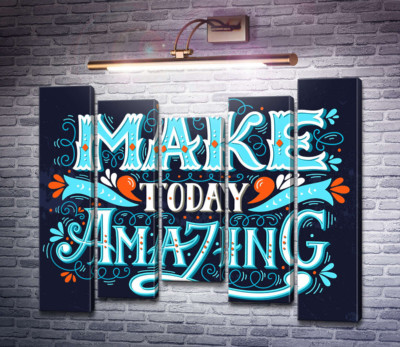 Небесная бирюза букв фразы "make today amazing"