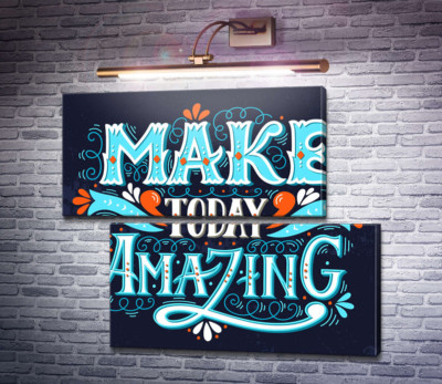 Небесная бирюза букв фразы "make today amazing"