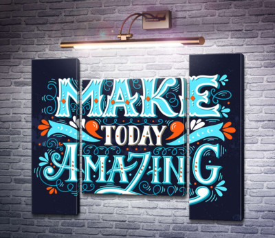 Небесная бирюза букв фразы "make today amazing"