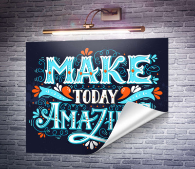 Небесна бірюза літер фрази "make today amazing"