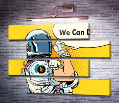 Відважний астронавт з фразою "We Can Do It!"