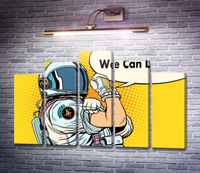 Відважний астронавт з фразою "We Can Do It!"
