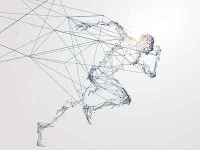 Полігональна людина, що біжить