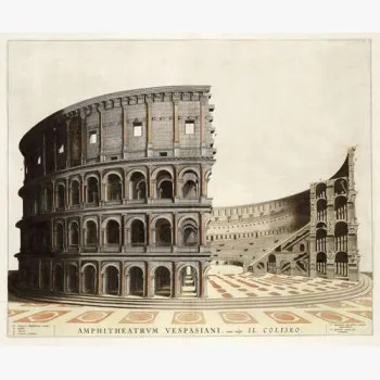 Будова римського Колізею (Colosseum) в розрізі