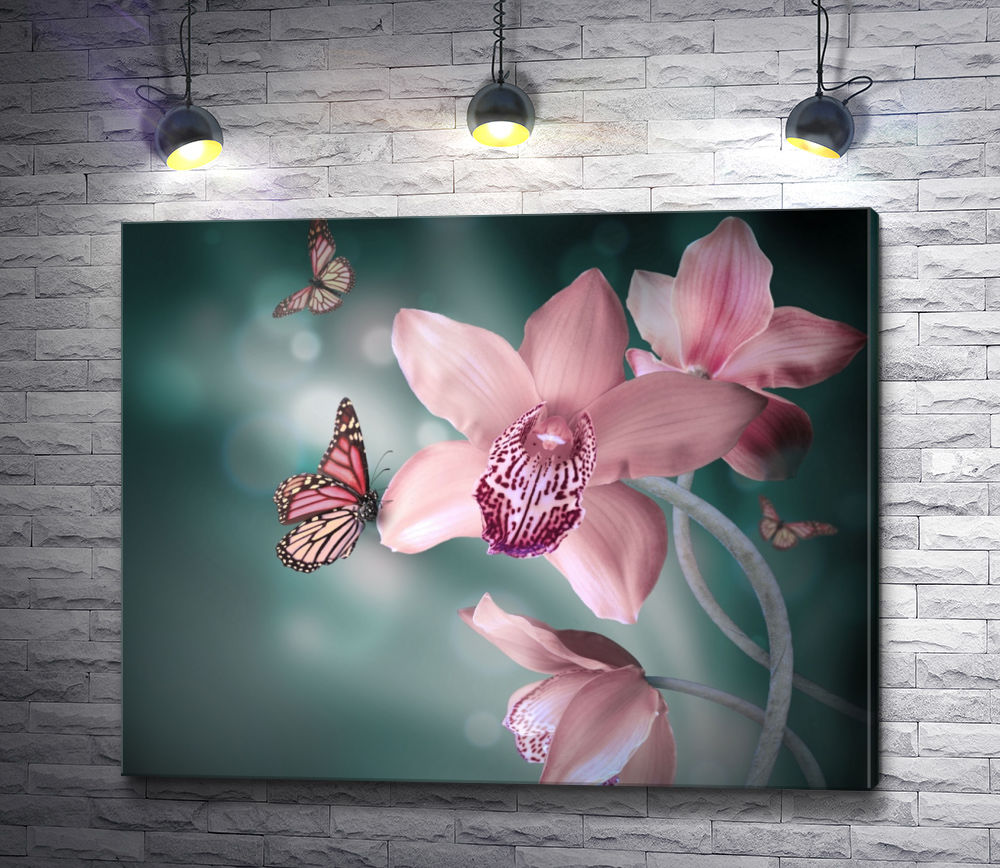 Картина "Нежная бабочка на цветке"