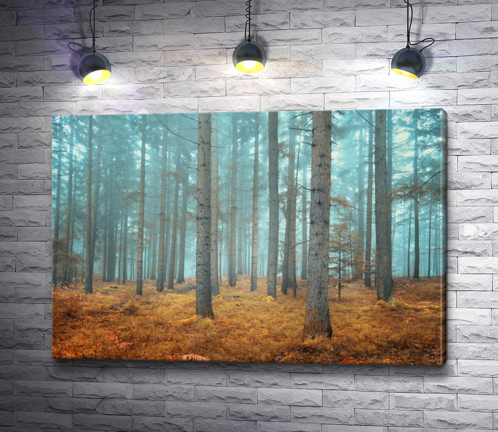 Картина "Сосновый лес в туманной дымке"