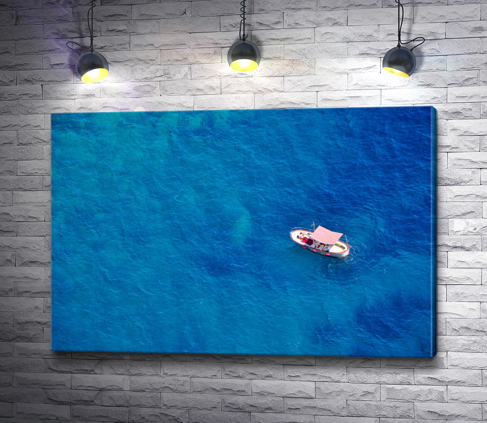 Картина "Рыбацкая лодка в открытом море"