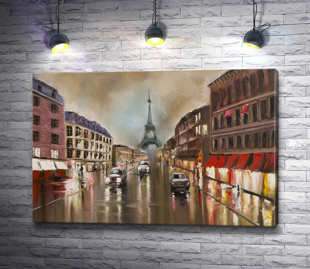 Картина "Дорога к Эйфелевой башне, Париж"