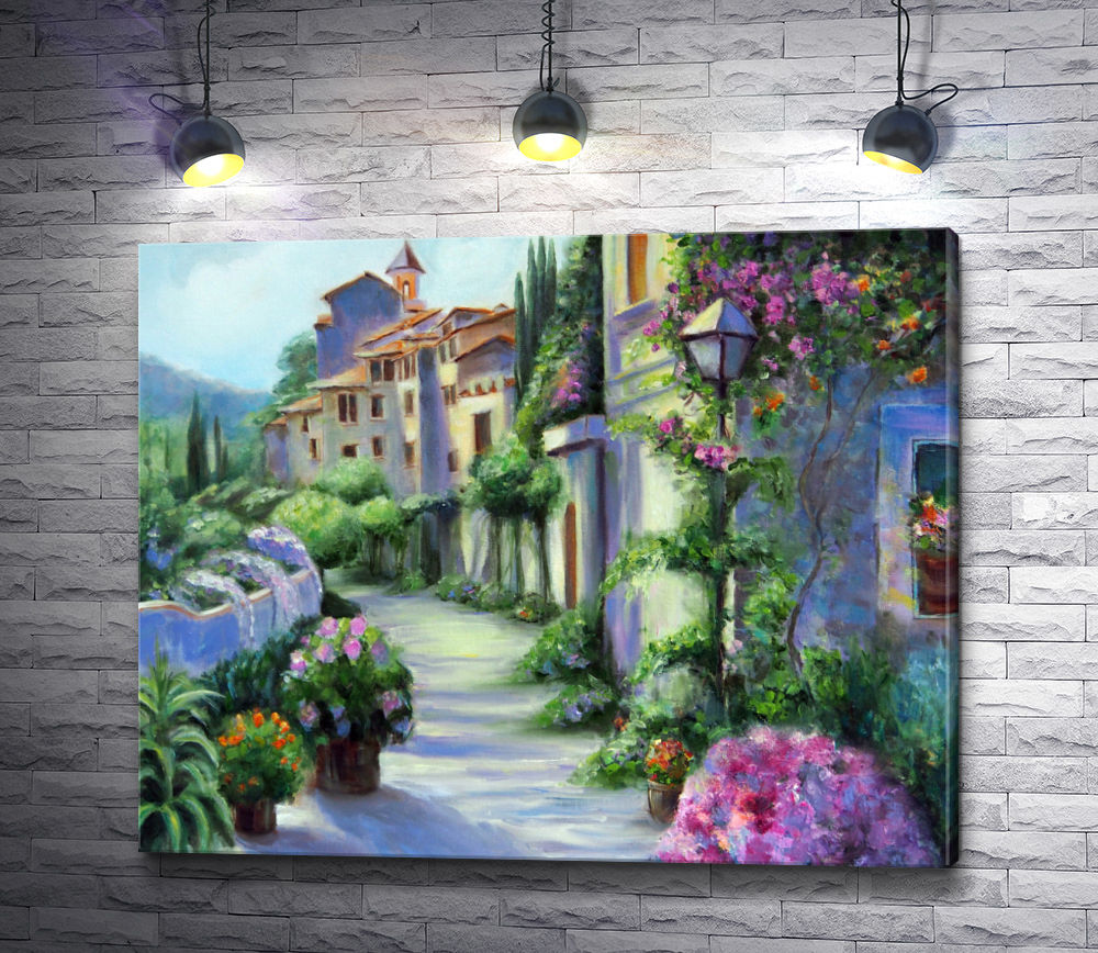 Картина "Живописная улочка в цветах"