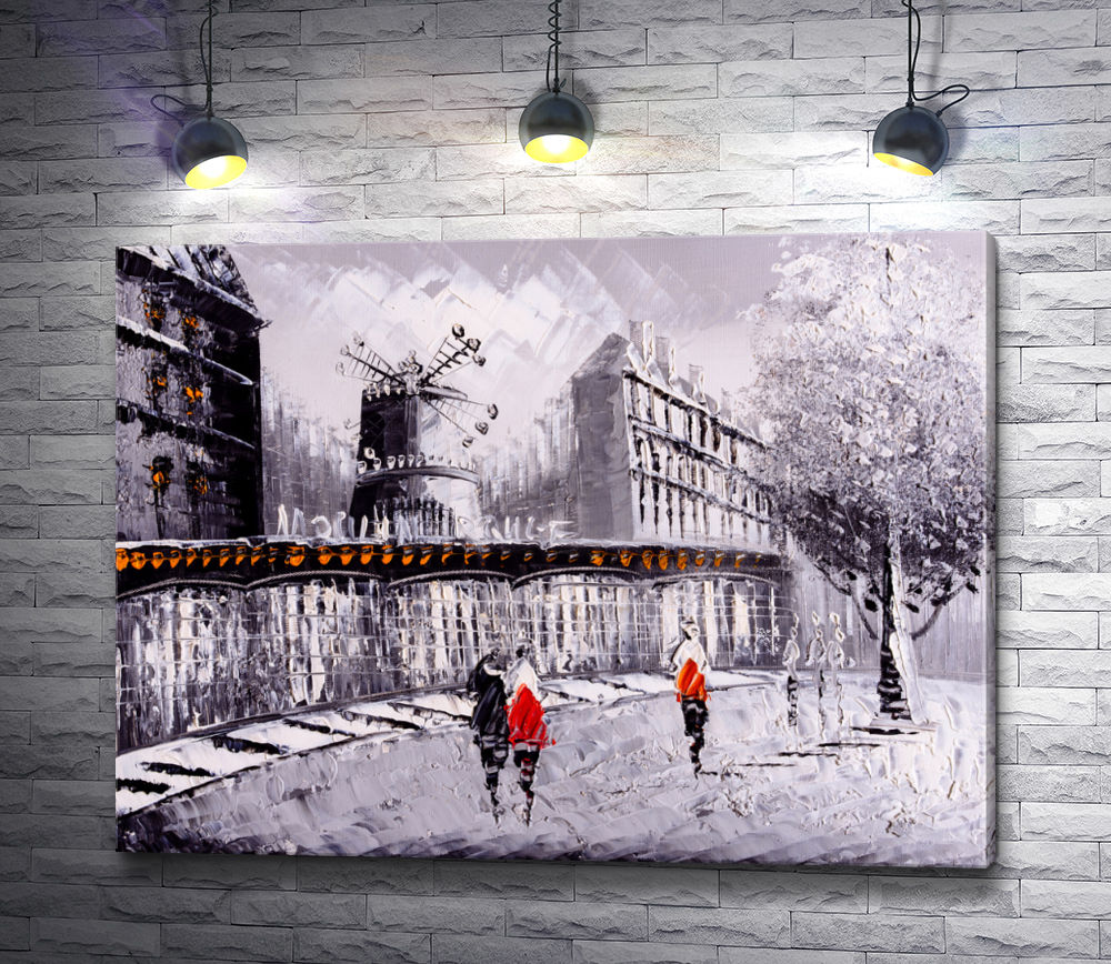 Картина "Возле кабаре "Мулен Руж", Париж"