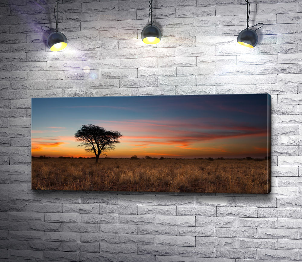 Картина "Дерево во время заката в пустыне"
