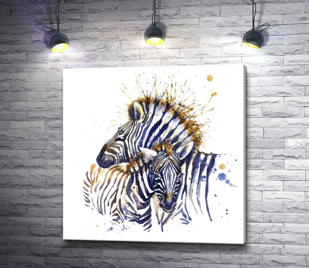 Картина "Семья зебр"