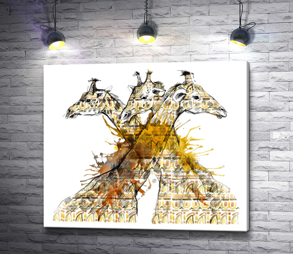 Картина "Три жирафа"