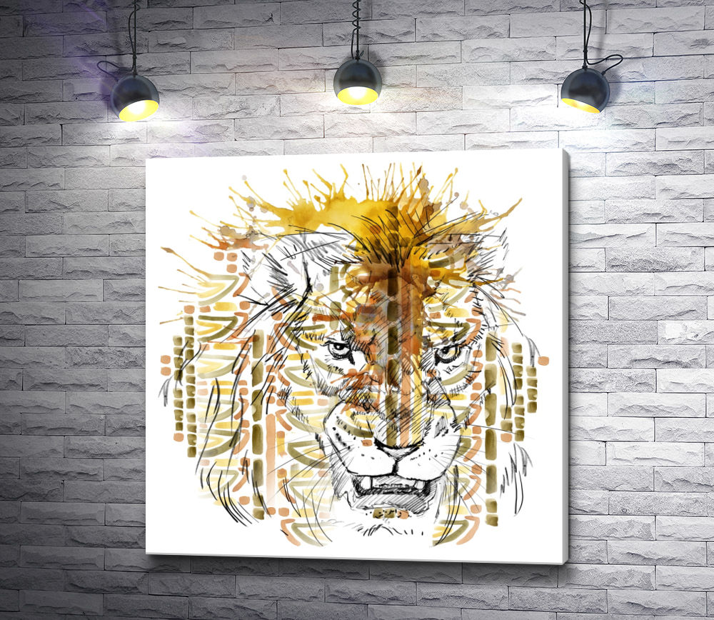 Картина "Суровый лев"
