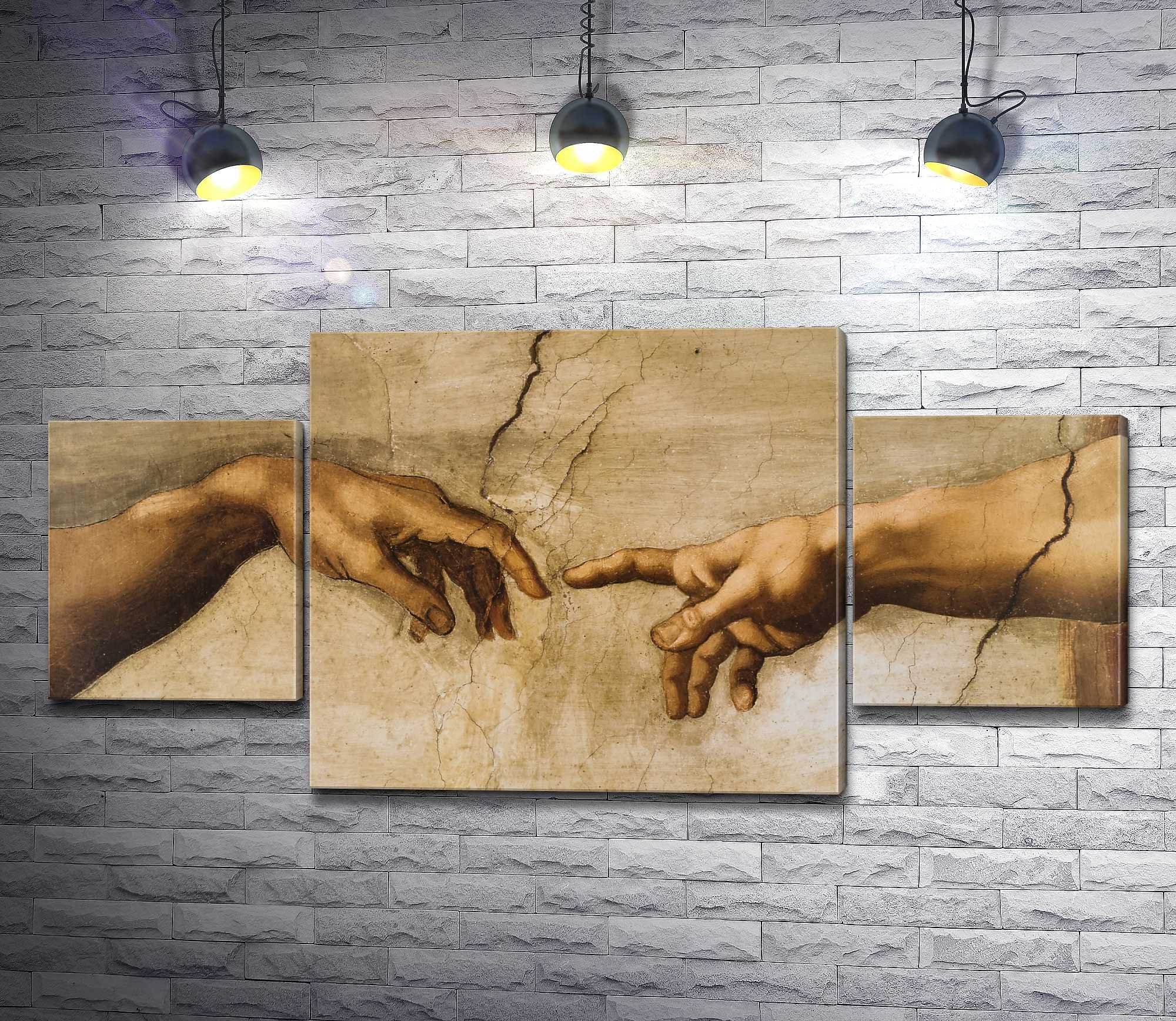 Картина "Микеланджело Буонарроти "The Creation of Adam" (Сотворение Адама)"