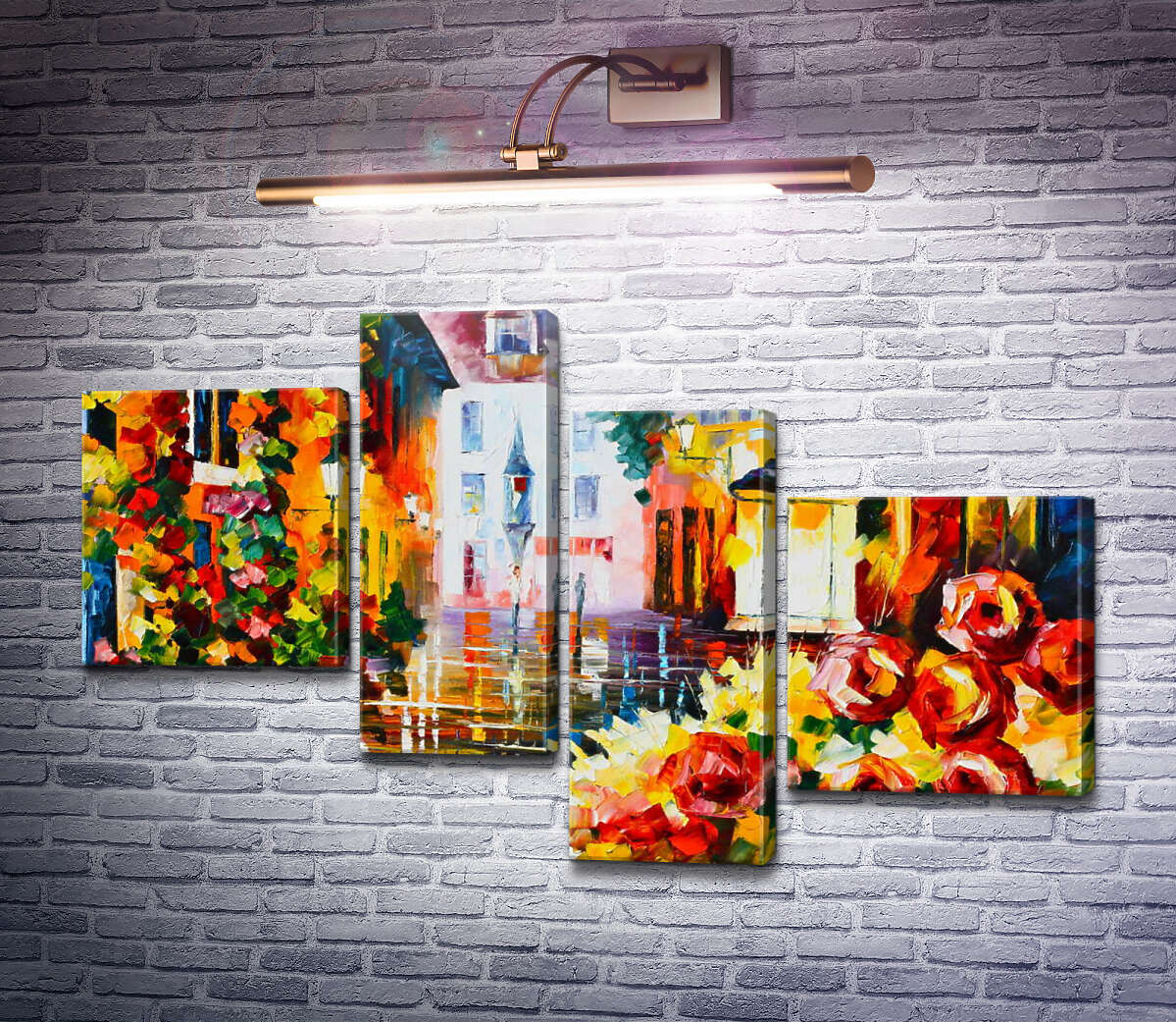 Модульна картина Місто троянд (Модуль №21) Леонід Афремов