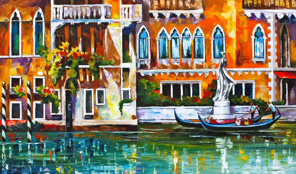 репродукция картина-постер  Канал в Венеции Леонид Афремов