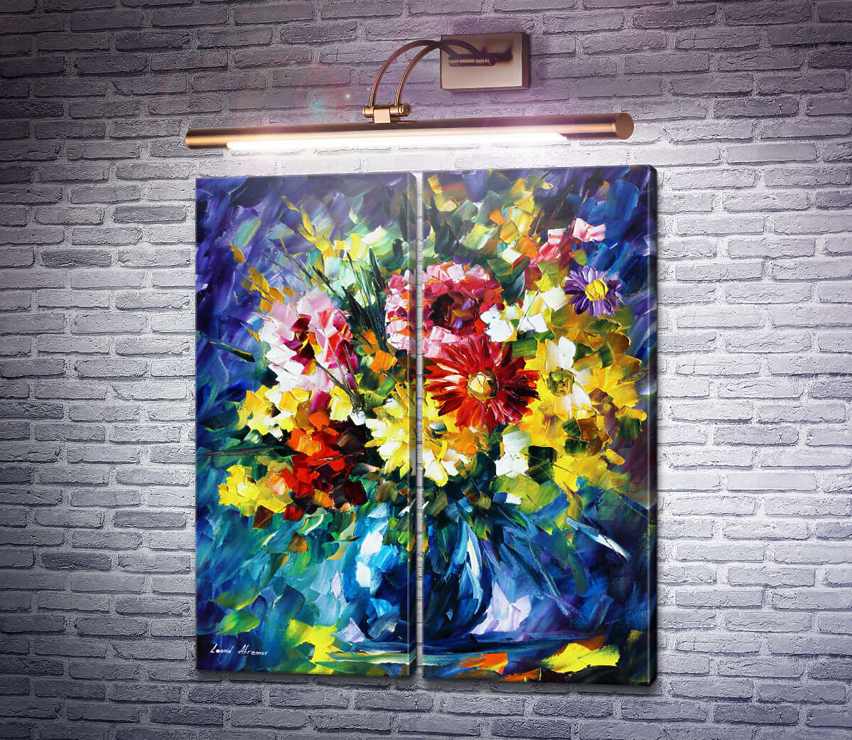 Модульная картина Сюрреалистичные цветы Леонид Афремов