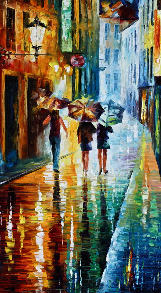 репродукція картина-постер  Італійська вуличка. Дощ Леонід Афремов