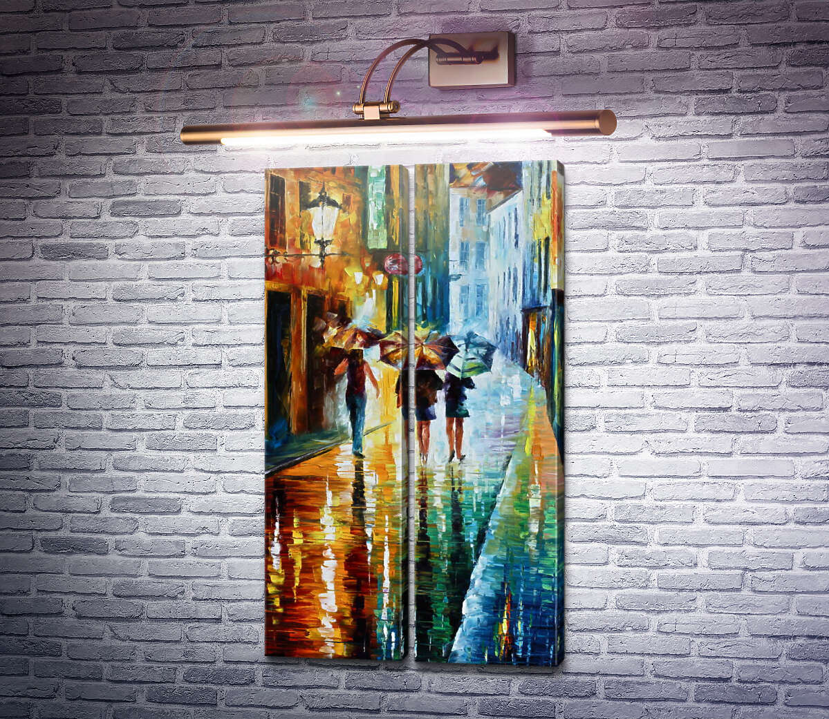 Модульна картина Італійська вуличка. Дощ Леонід Афремов