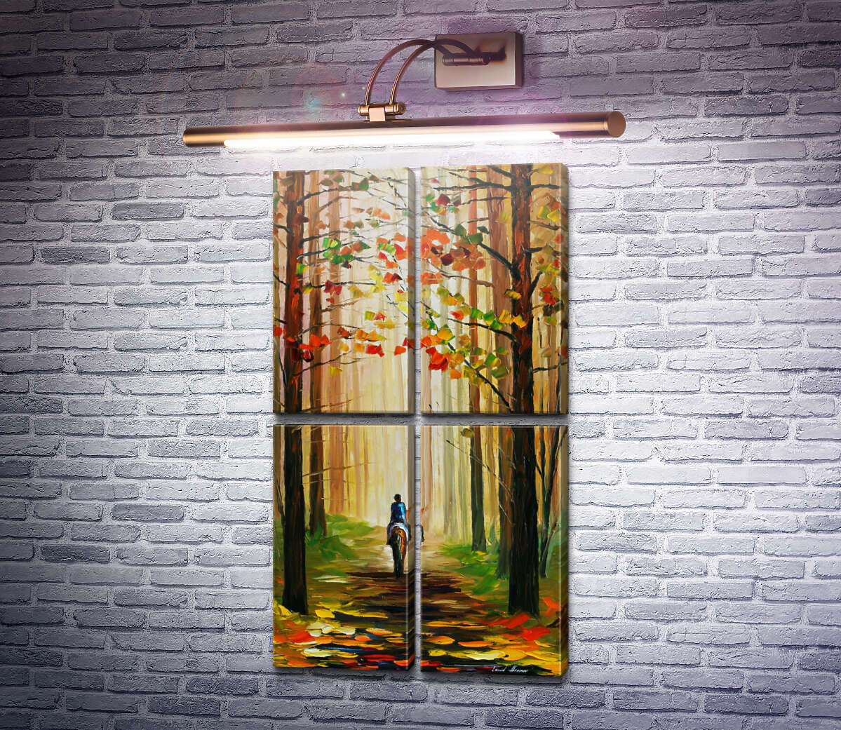Модульная картина Осенняя прогулка на лошади (Модуль №25) Леонид Афремов