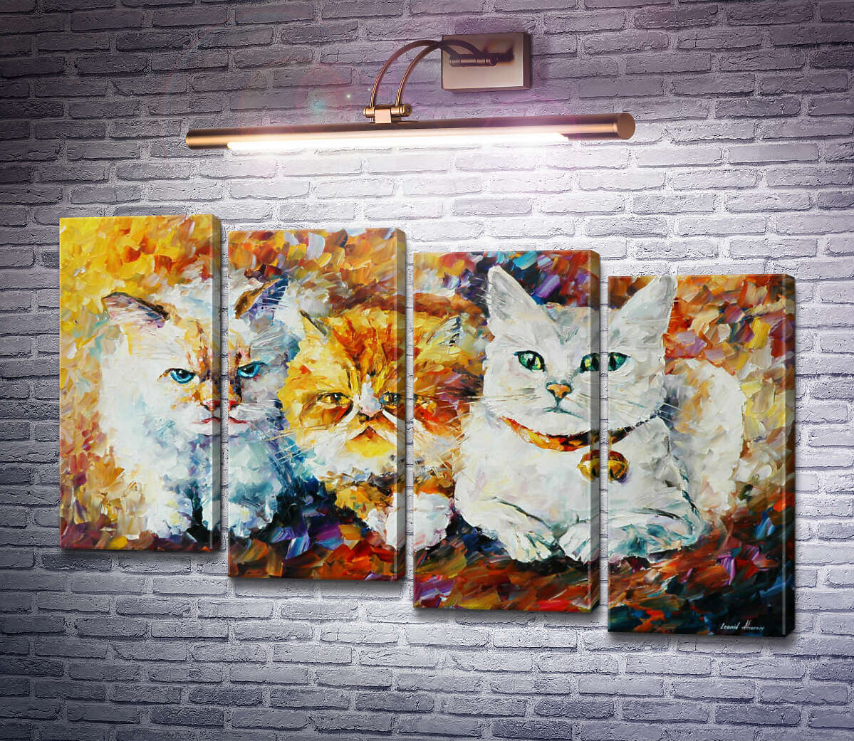 Модульна картина Три кота (Модуль №19) Леонід Афремов Модульна картина Три кота (Модуль №19) Леонід Афремов