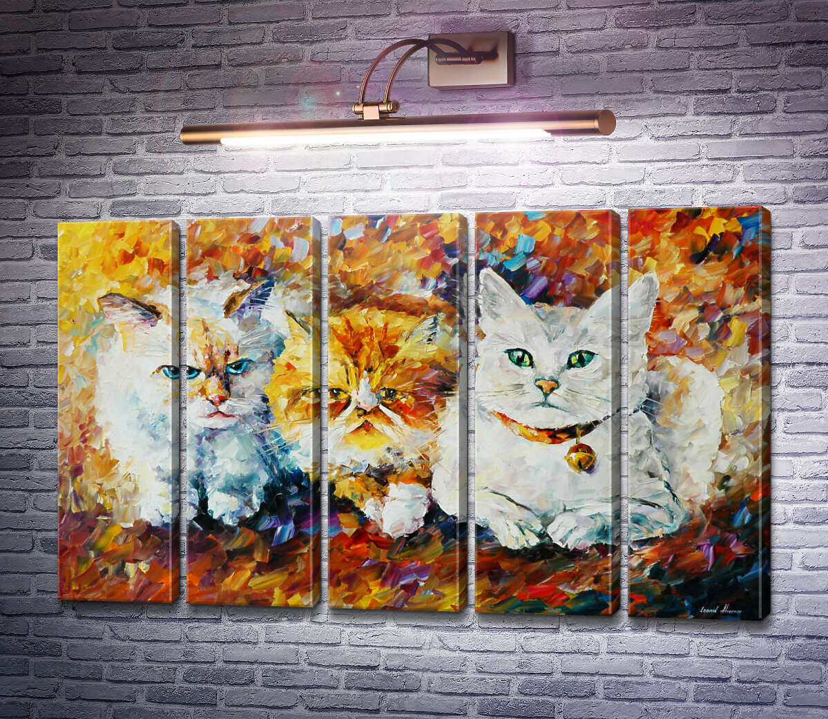 Модульна картина Три кота (Модуль №26) Леонід Афремов Модульна картина Три кота (Модуль №26) Леонід Афремов